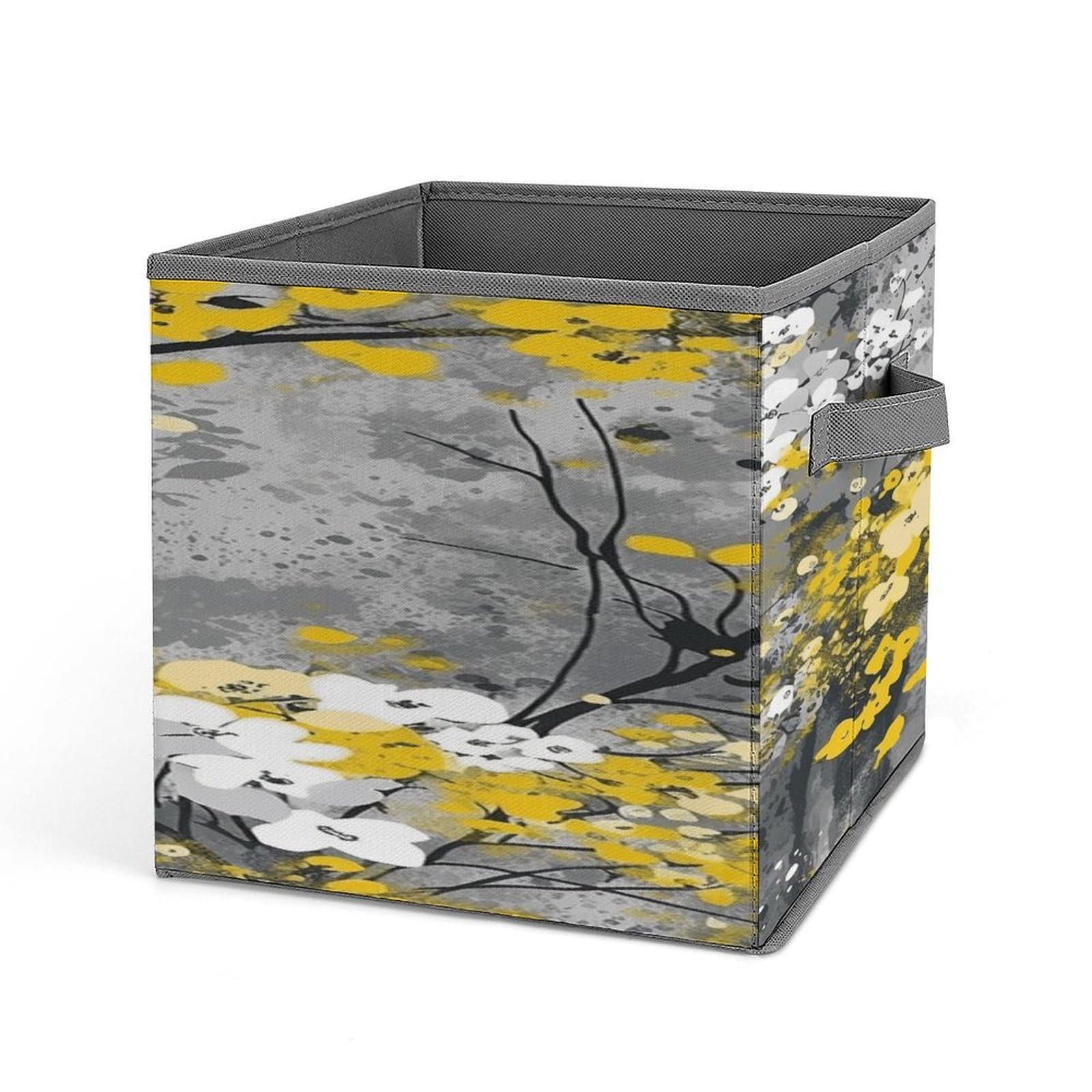 Fekiloot Style Gray Abstract Flower Storage Bins Storage Baskets