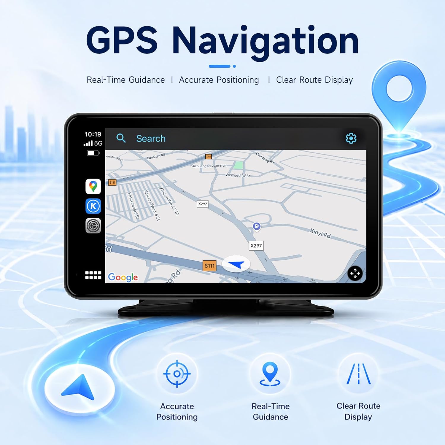 7 Inch Portable Carplay Android Auto Screen for Car Support TF Card image 4