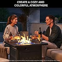 Vista 7 de NUPICK Vidrio de Fuego de 20 Libras, Vidrio de Fuego Reflectante de 1/2 Pulgada, Compatible con Vidrio para Fogata y Vidrio de Chimenea, Azul