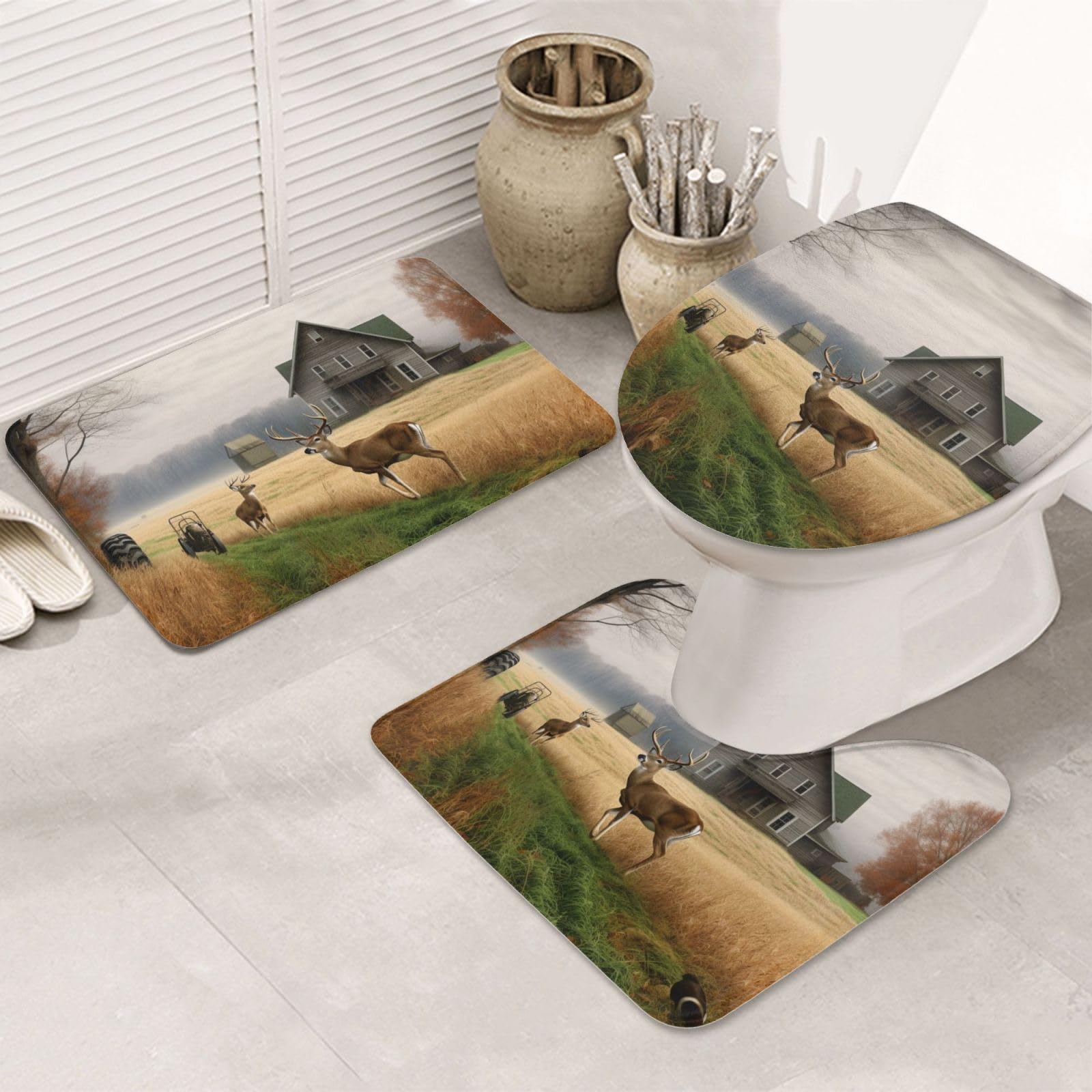 Tapis de bain flanelle antidérapant contre les glissades et le sol froid de salle de bain
