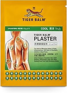 Tiger Balm Plaster Cool Small | Muscle Pain Relief and Relief From General Aches, Strains and Contusions | For Neck, Arms, Legs and Joints | 10cm x 7cm