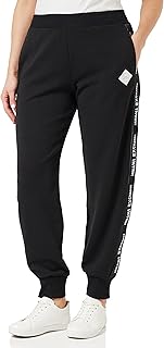 Armani Exchange Women's Logo Tape Oversized Sweatpants, Black, Small