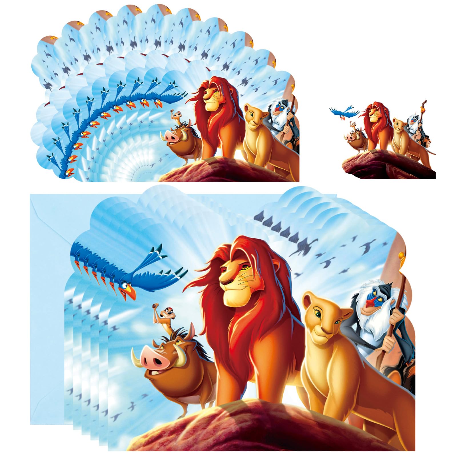 20PCS Lion king Party Invitations Kids, Party Invites with Envelopes, Invitations Birthday Cards for Kids Girls Boys — image 1