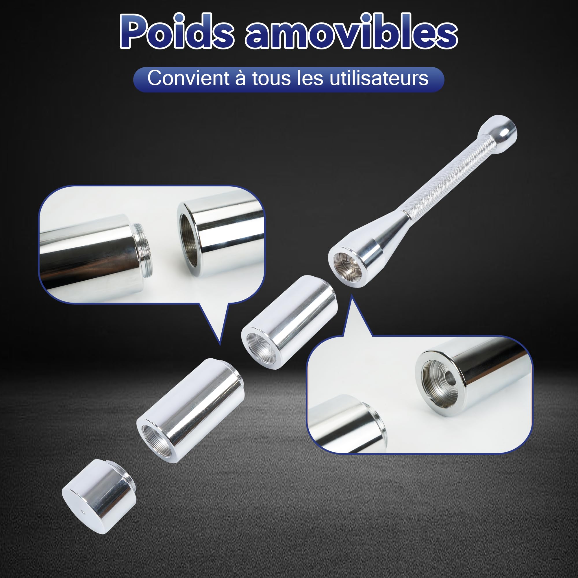 uyoyous 6 en 1 mancuernas ajustables, indian Clubbell 3-8 kg, mancuernas de acero para culturismo delantero brazo, hombros, entrenamiento funciona