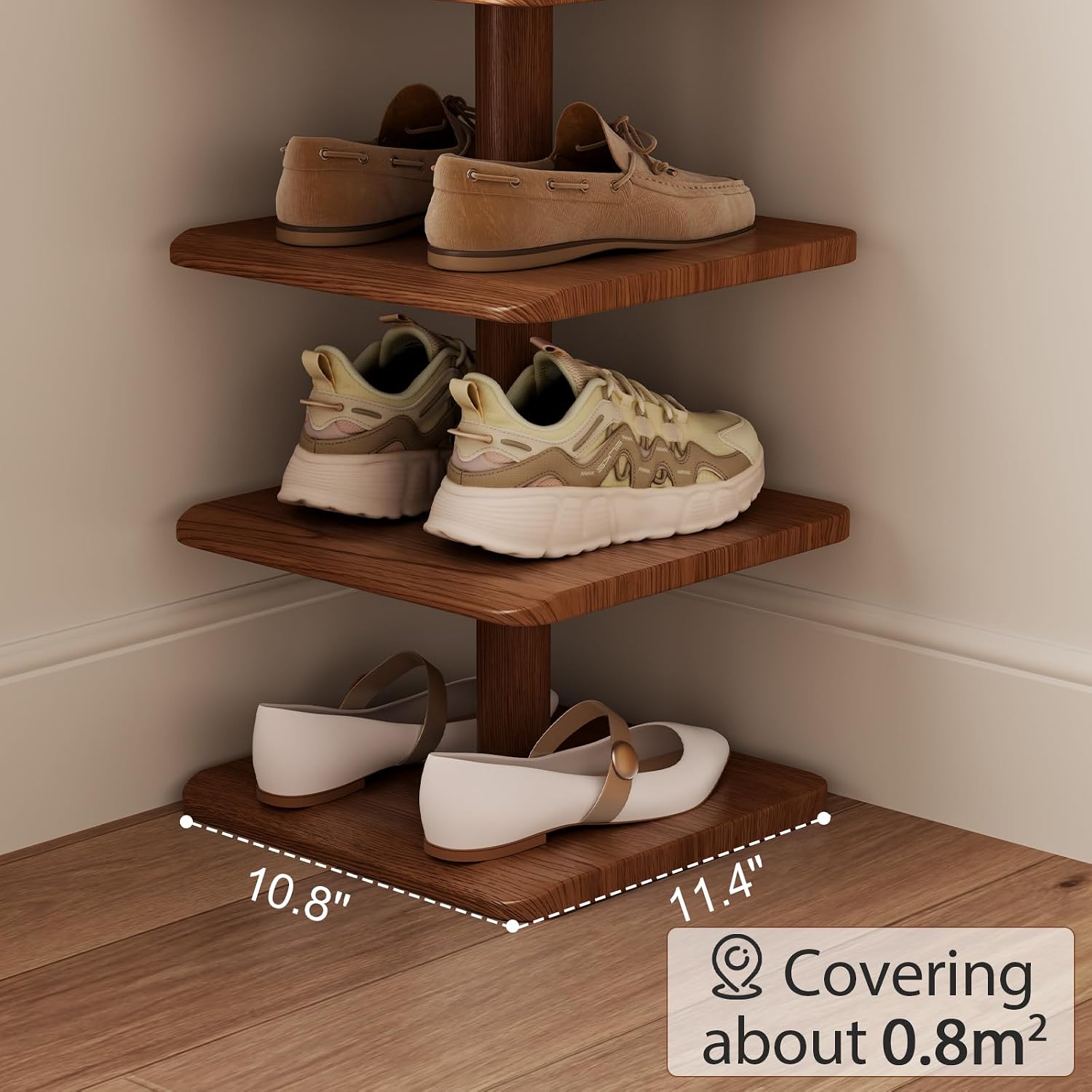 6-Tier Vertical Shoe Rack, Narrow Shoe Tower for Small Space