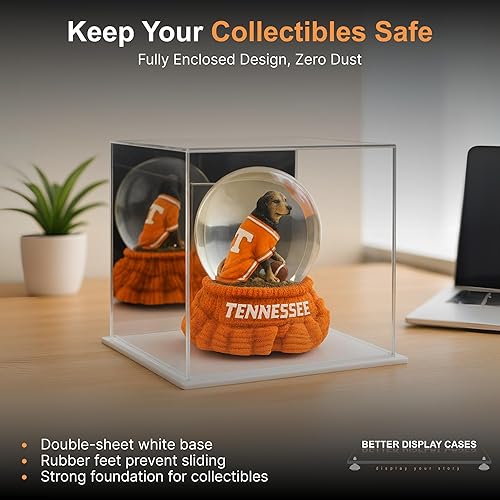 Vista 535 de Better Display Cases Versátil vitrina de acrílico transparente - Caja rectangular grande con base blanca 18" x 12" x 3" (BK09)