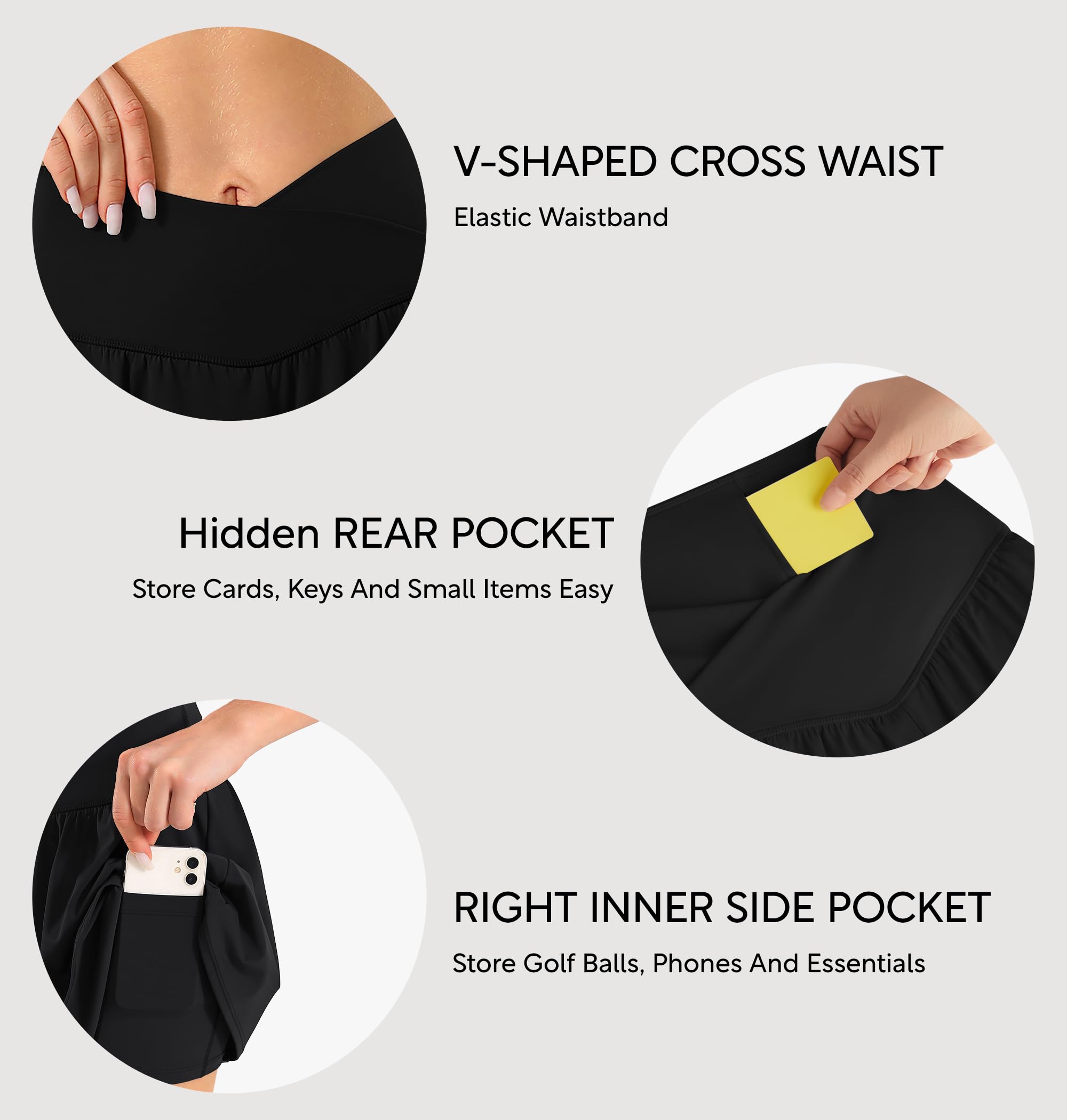 Maxbee Falda de tenis para mujer con bolsillos cruzados de cintura alta, pantalones cortos de golf para correr y entrenar