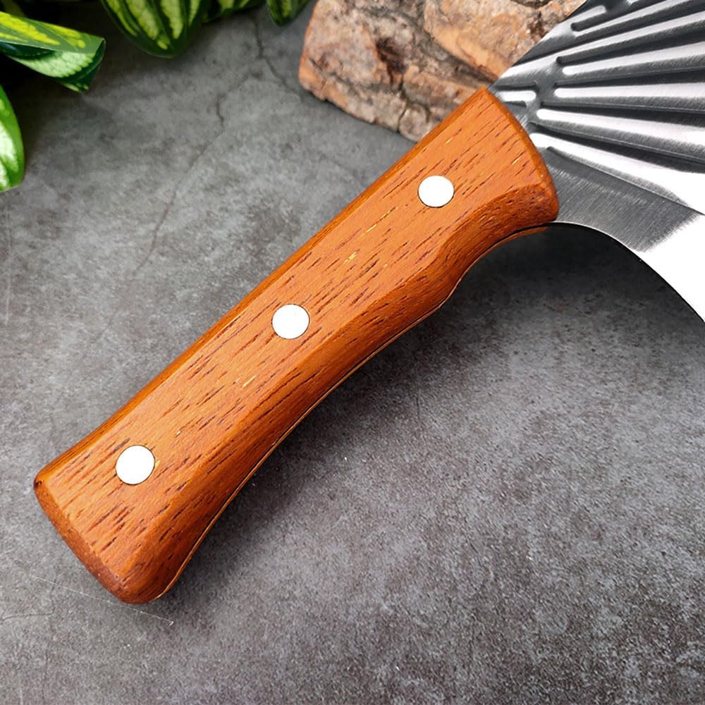 Meat Cleaver,Cleaver Knife 7 Inch Stainless Steel Chef Knife Professional Kitchen Knives Meat Vege Slicer Sharp Cooking Knife Handmade Wood Handle