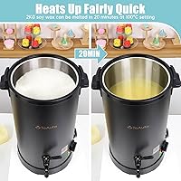 Vista 4 de TOAUTO Derretidor de cera de 20 libras para hacer velas, olla de fusión de cera de velas con tres ajustes de potencia de 60 a 100 grados