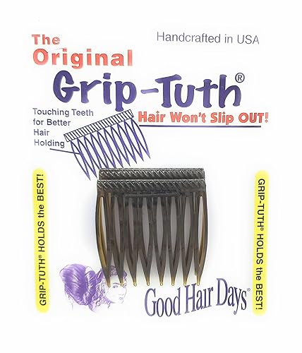 Miniatura 7 de Good Hair Days Grip Tuth - Peines para el cabello 40072 - Juego de 2 peines transparentes de 1 12 pulgadas de ancho