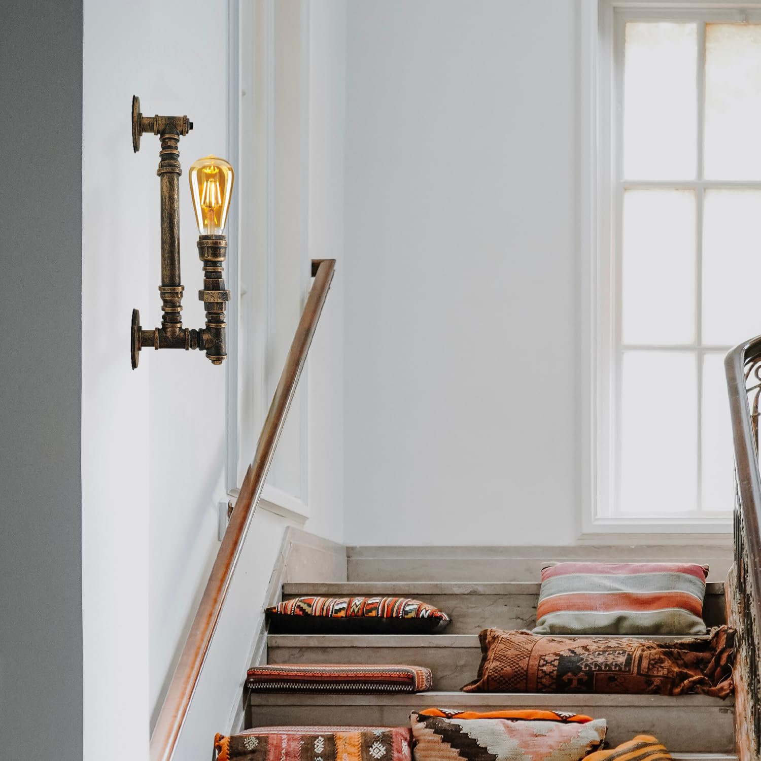 Applique Vintage Lampada Parete Industriale In Metallo 1 Luce Rigby - Foto 4