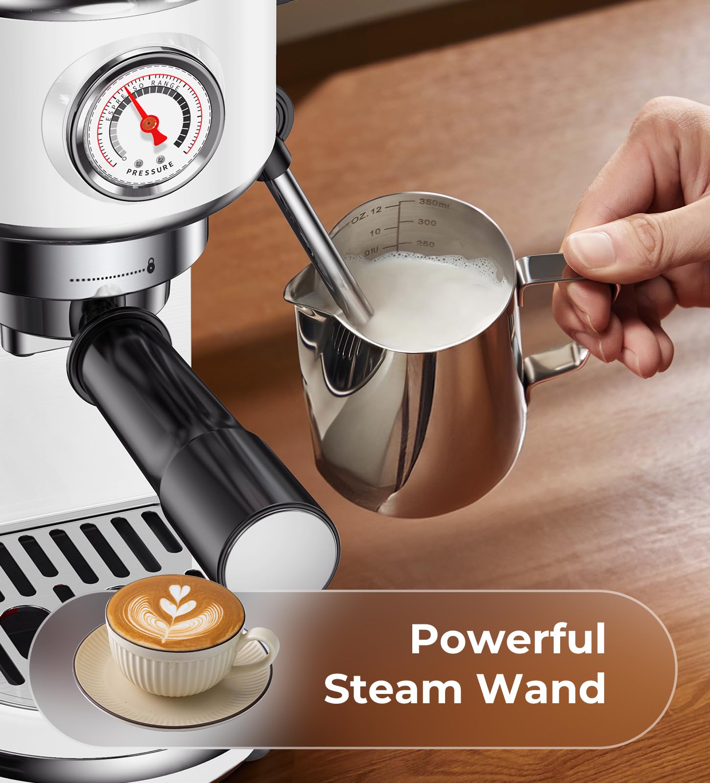 atatix Espresso Machine with Milk Frother, 20 Bar Pressure Espresso Maker view 6