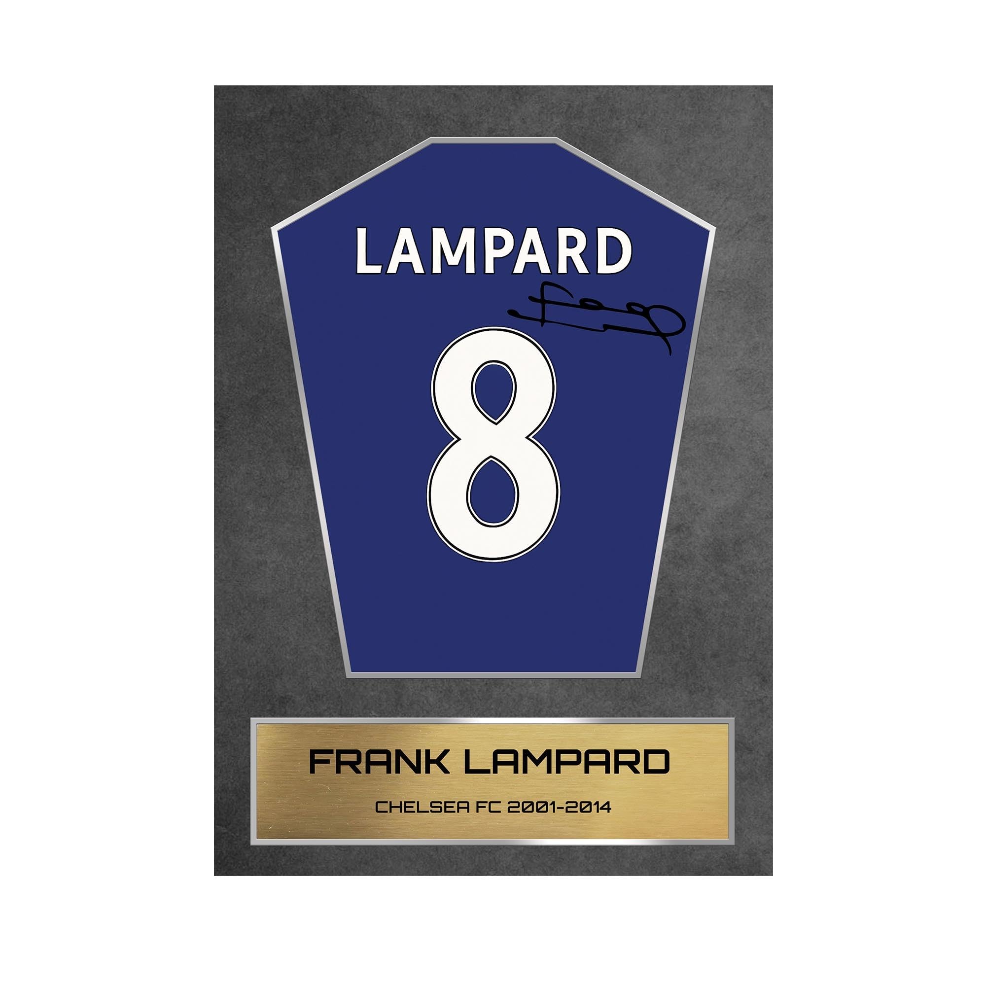 Memorabilia Hub A3 Unframed Frank Lampard Chelsea Shirt Display Framed - Autograph Print Football Memorabilia