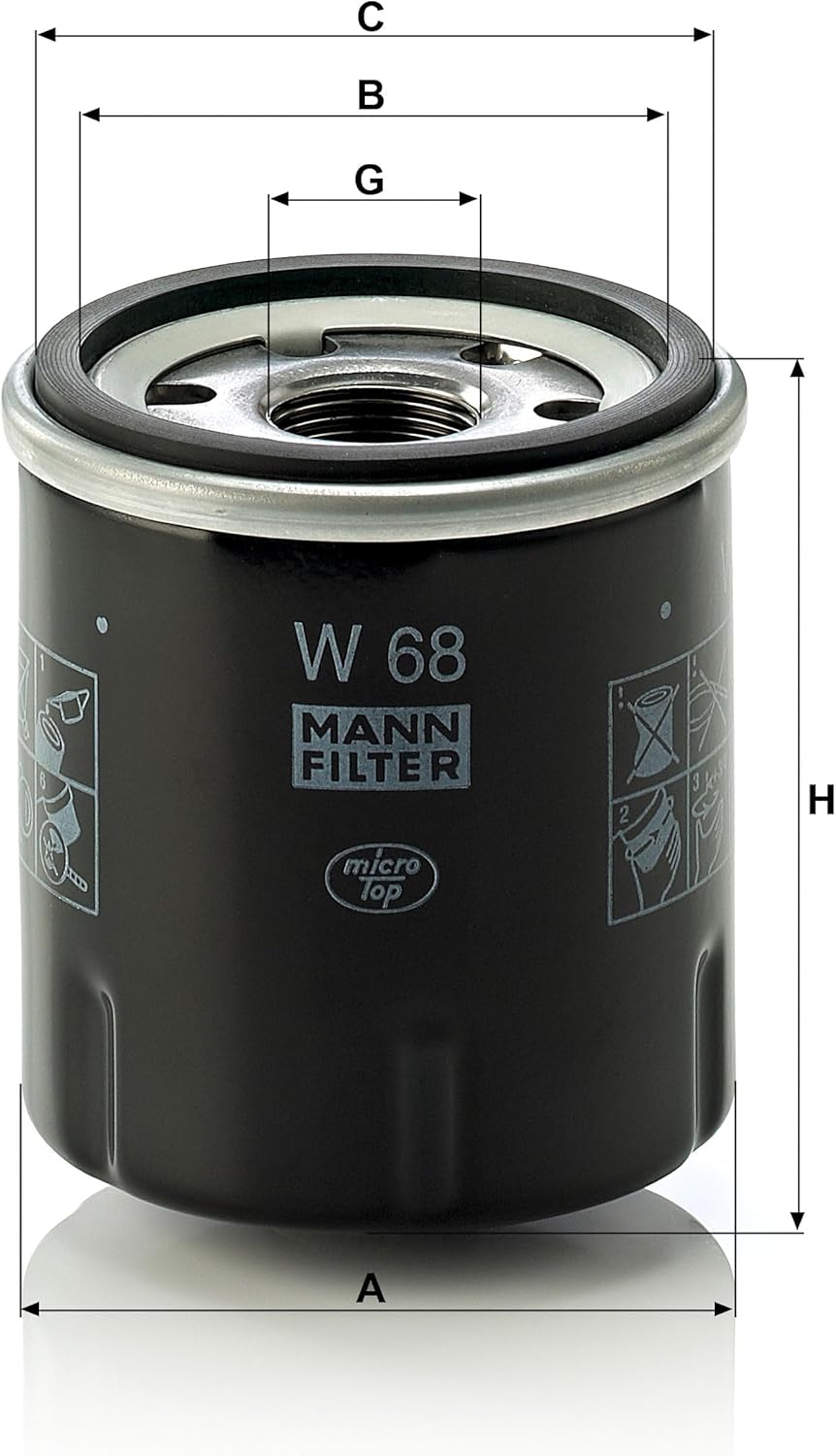 Mann Filter W68 Spin-On Oil Filter