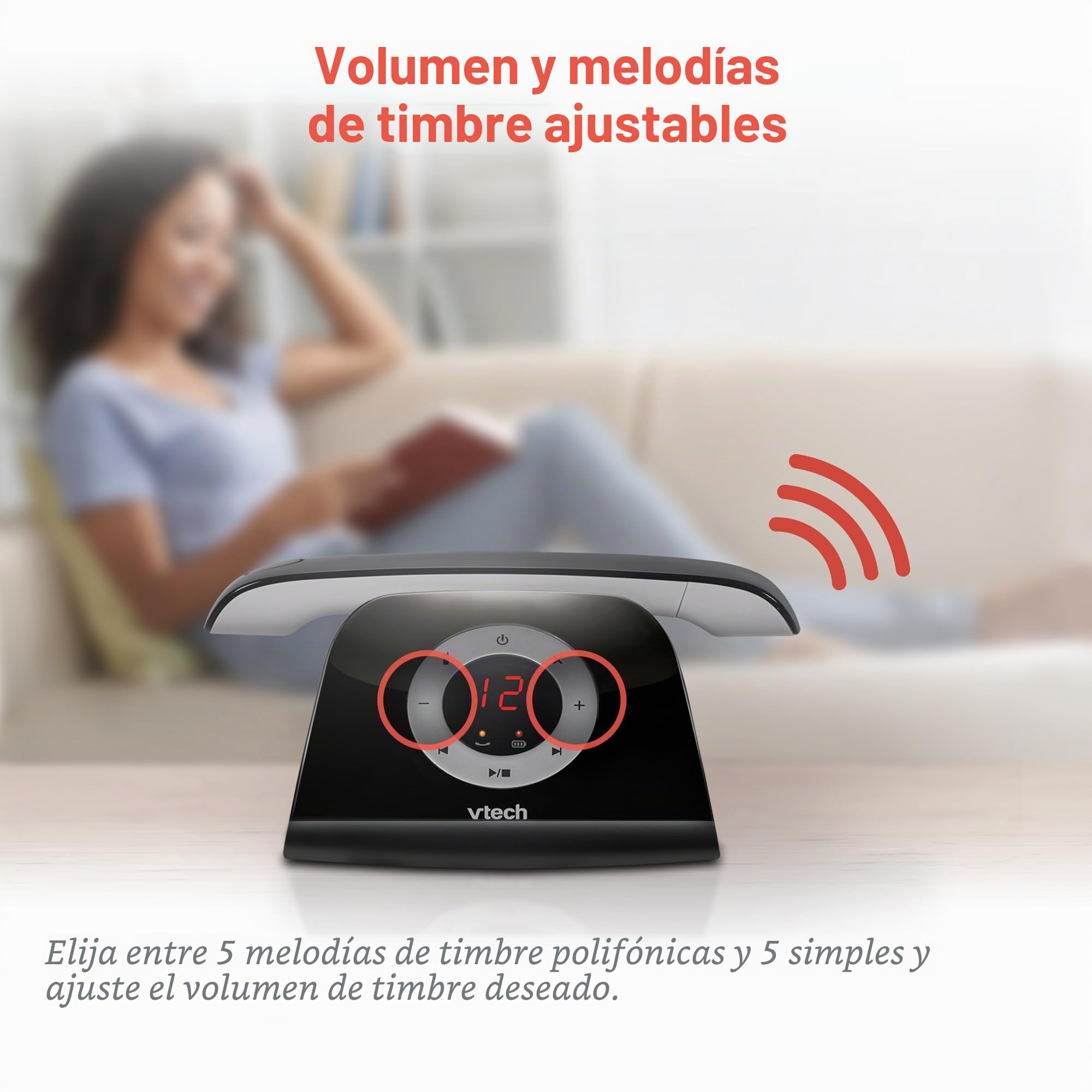 VTech LS135 Teléfono inalámbrico DECT de diseño retro con contestador automático digital, bloqueo de llamadas, función manos libres y rellamada, pantalla retroiluminada y teclado