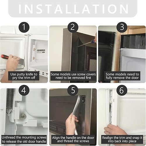 Miniatura 6 de DE94-02933A - Manija de puerta para microondas, compatible con microondas Samsung, sustituye a AP5622966, 2448710, DE64-02522A, PS4239327, piezas de