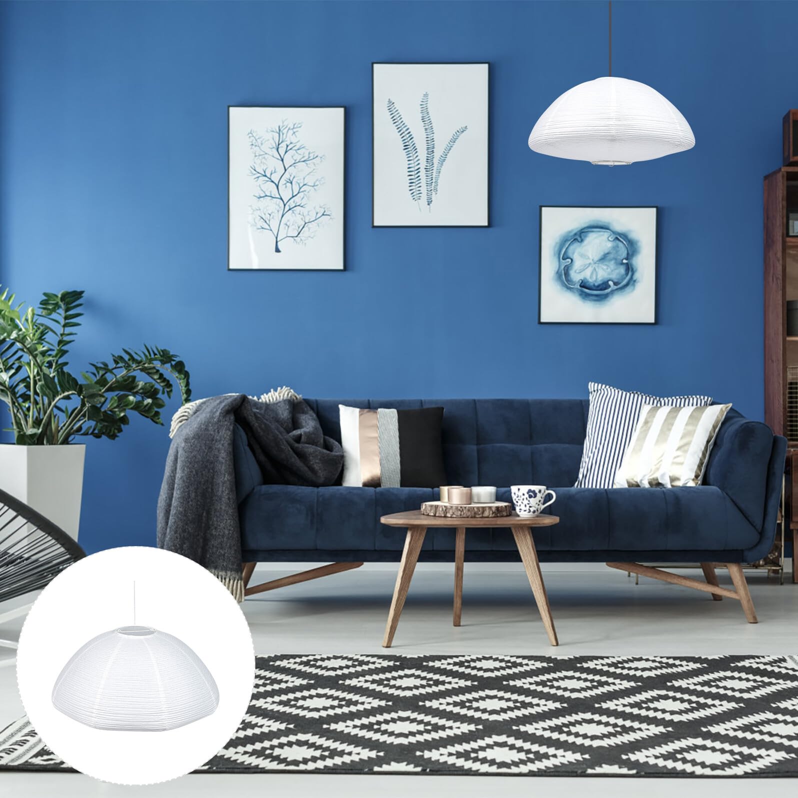Paralume in Carta di Riso Bianco per Lampada a Sospensione | Installazione Semplice, Ammorbidisce la Luce, per Camera da Letto e Studio
