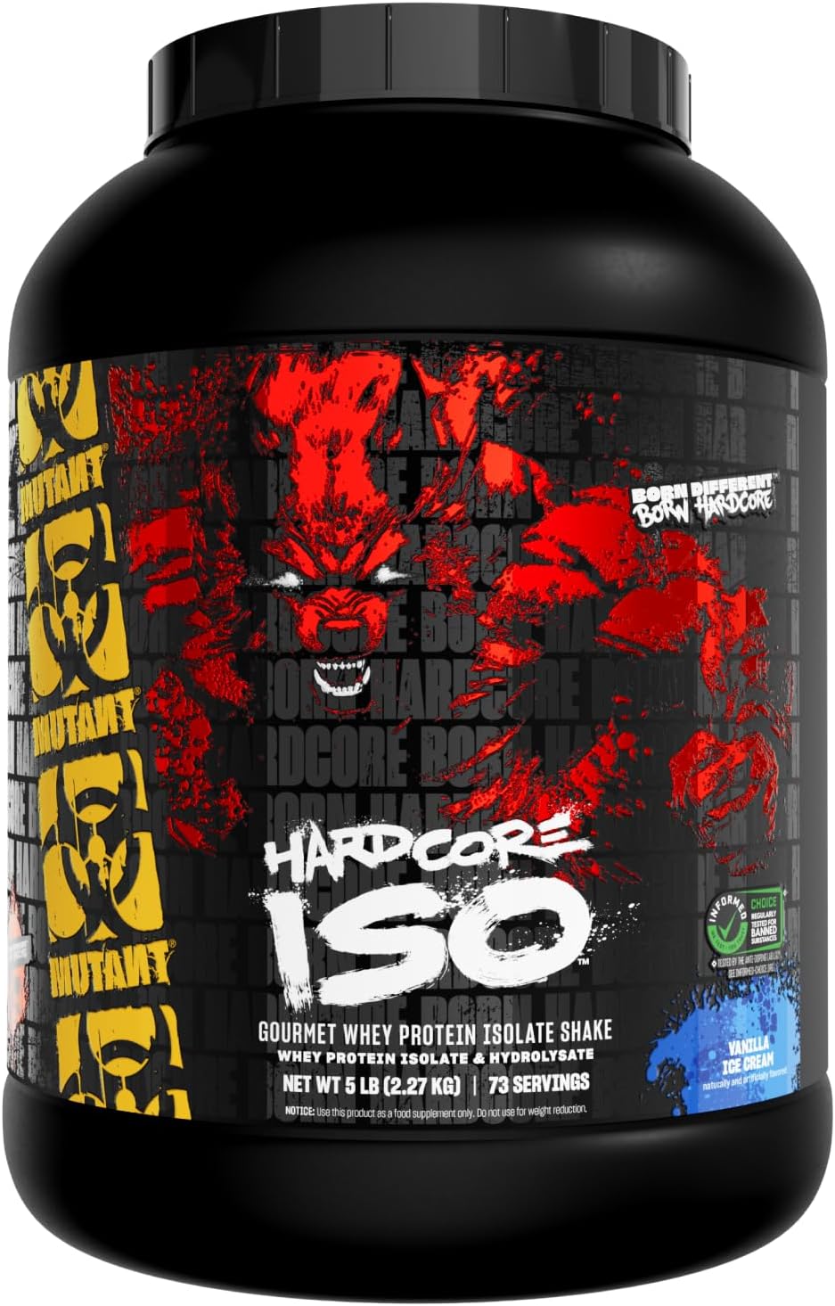 Mutant ISO Surge Whey Protein Isolate Powder Acts Fast to Help Recover, Build Muscle, Bulk and Strength, 5 lb - Vanilla Ice Cream