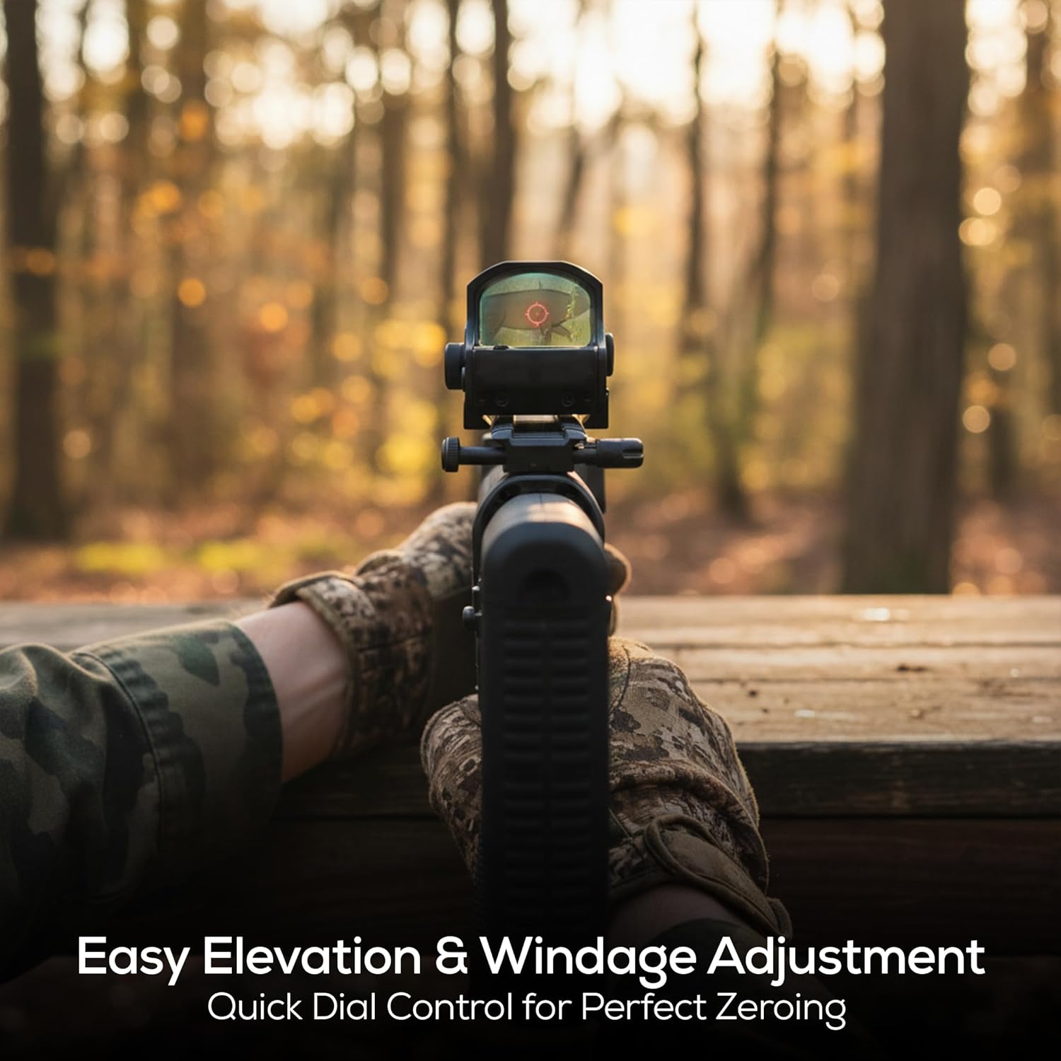 LPO Red Dot Sight for Rifle & Pistol 1x35mm 7 Level Adjustable Gun Sights, Picatinny Mount, Shockproof & Waterproof, 65ft Field of View, Ideal for Hunting & Shooting Optics