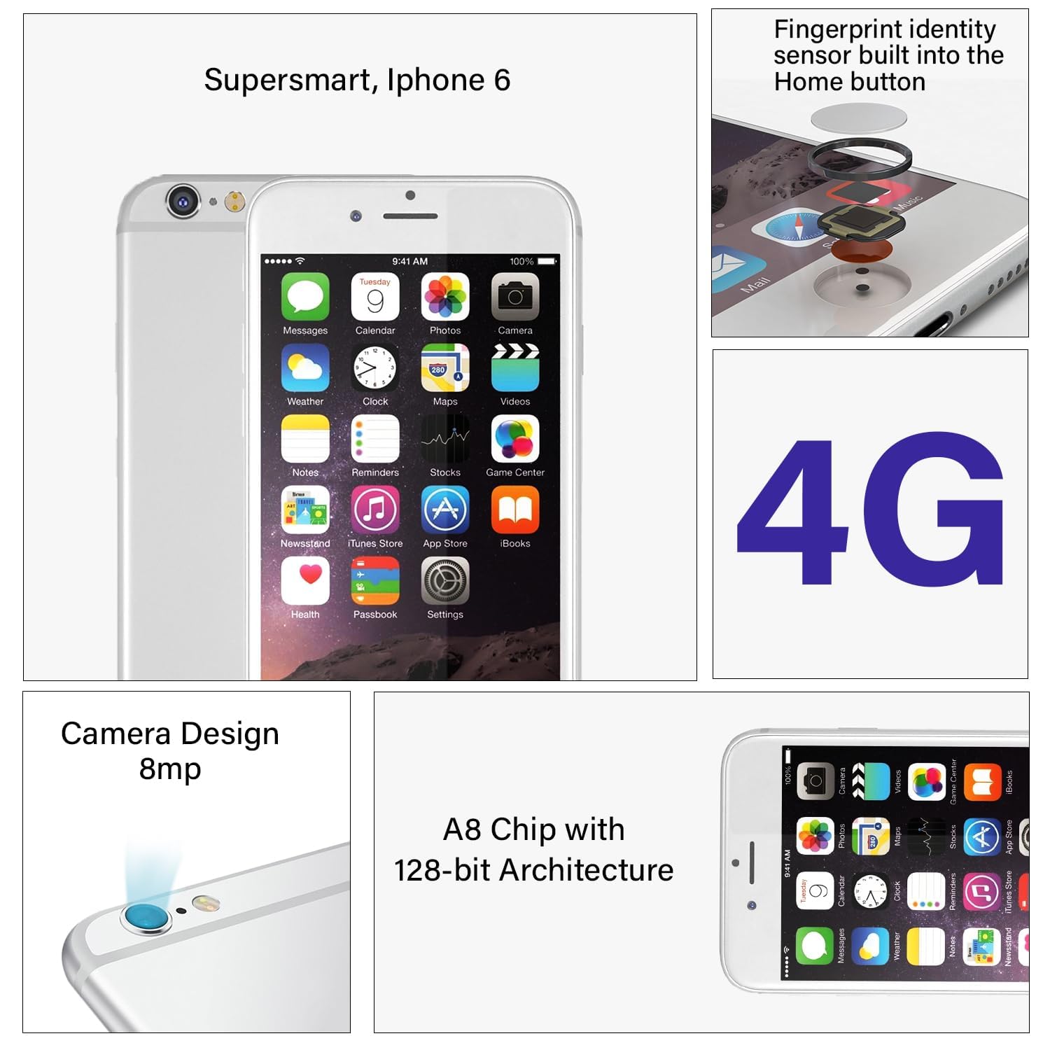 Original Smartphone Compatible with Apple iPhone 6 Silver (64GB Storage with 1-Year Warranty) (Silver) 5 71fOO09S47L. SL1500