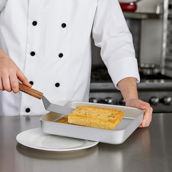 Heavy Duty Hard Aluminium Baking Pan - Professional Catering Grade Oven Tray for Cooking, Roasting & Baking with Fast Even Heat Distribution - 70mm Deep - 14.5in x 10.5in x 2.75in - 5.6L