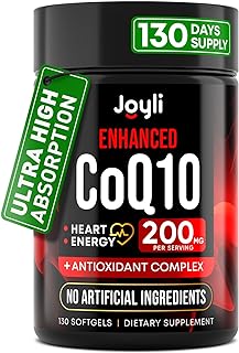 Enhanced Absorption CoQ10 200MG with Flaxseed Oil for Heart & Energy Support