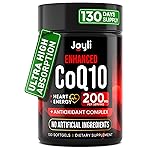 High Absorption CoQ10 200MG - Co Q10, 200mg Softgels for Heart Health & Energy Production - Enhanced Co Q 10 Supplement with Antioxidants and Flaxseed Oil - CoQ10 200 mg Per Serving