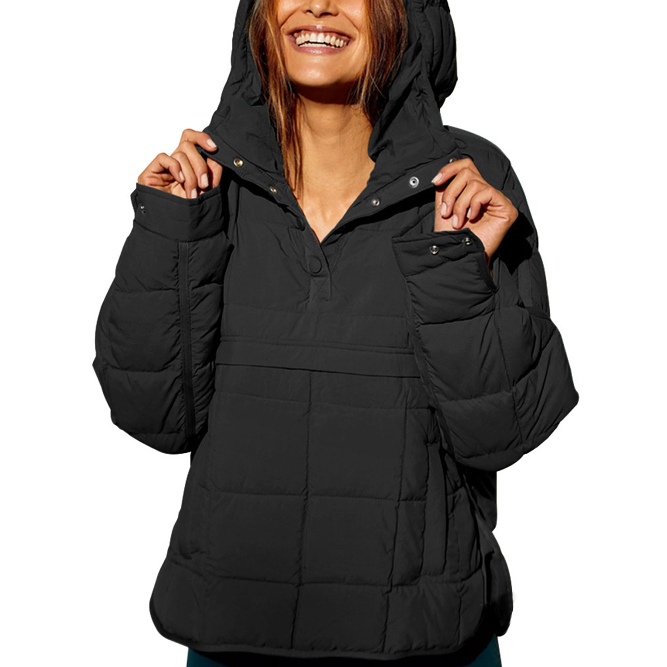 AMEBELLEWomen's Oversized Hooded Puffer Jacket Quilted Jackets for Women Lightweight Winter Warm Padded Hoodies Coat