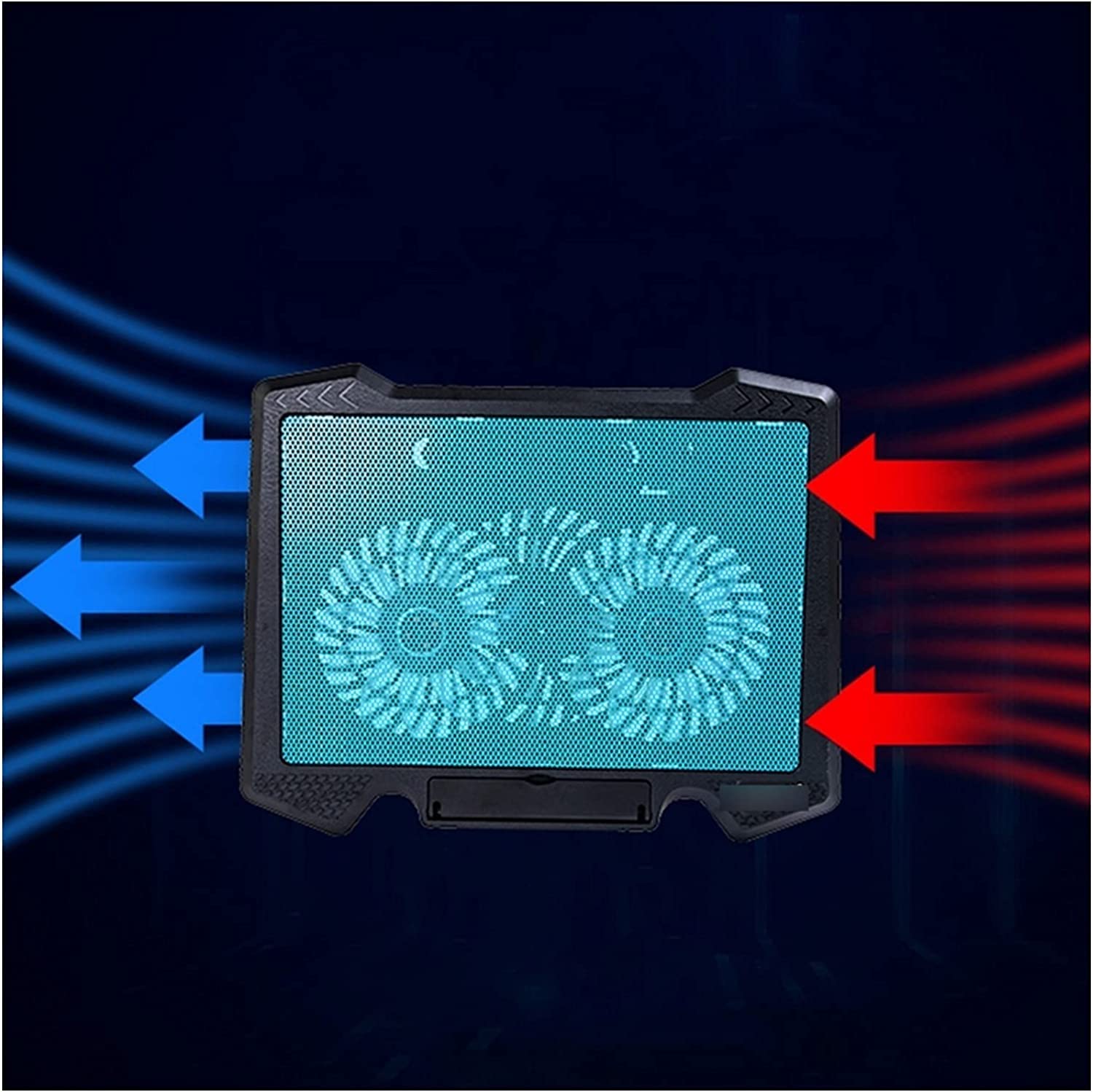 Base Raffreddamento Pc Portatile Laptop Cooling Pad 2 Porte USB E Due Ventole Di Raffreddamento Supporto Per Notebook Per Laptop Da 12-17 Pollici Ventola Pc Per Ufficio(Blue)