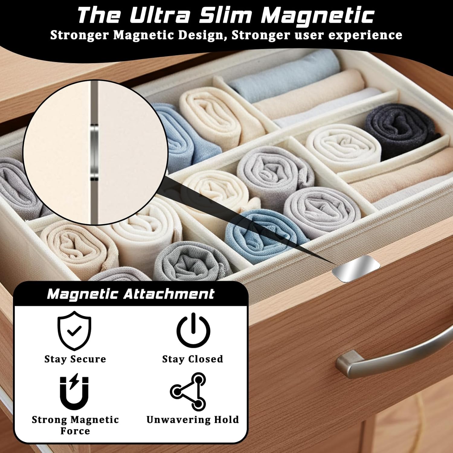 6 Pack Cabinet Door Catch Ultra Thin Cabinet Door Stainless Steel Adhesive Drawer to Stay Closed for Closet Drawers Kitchen Bathroom (Silver)