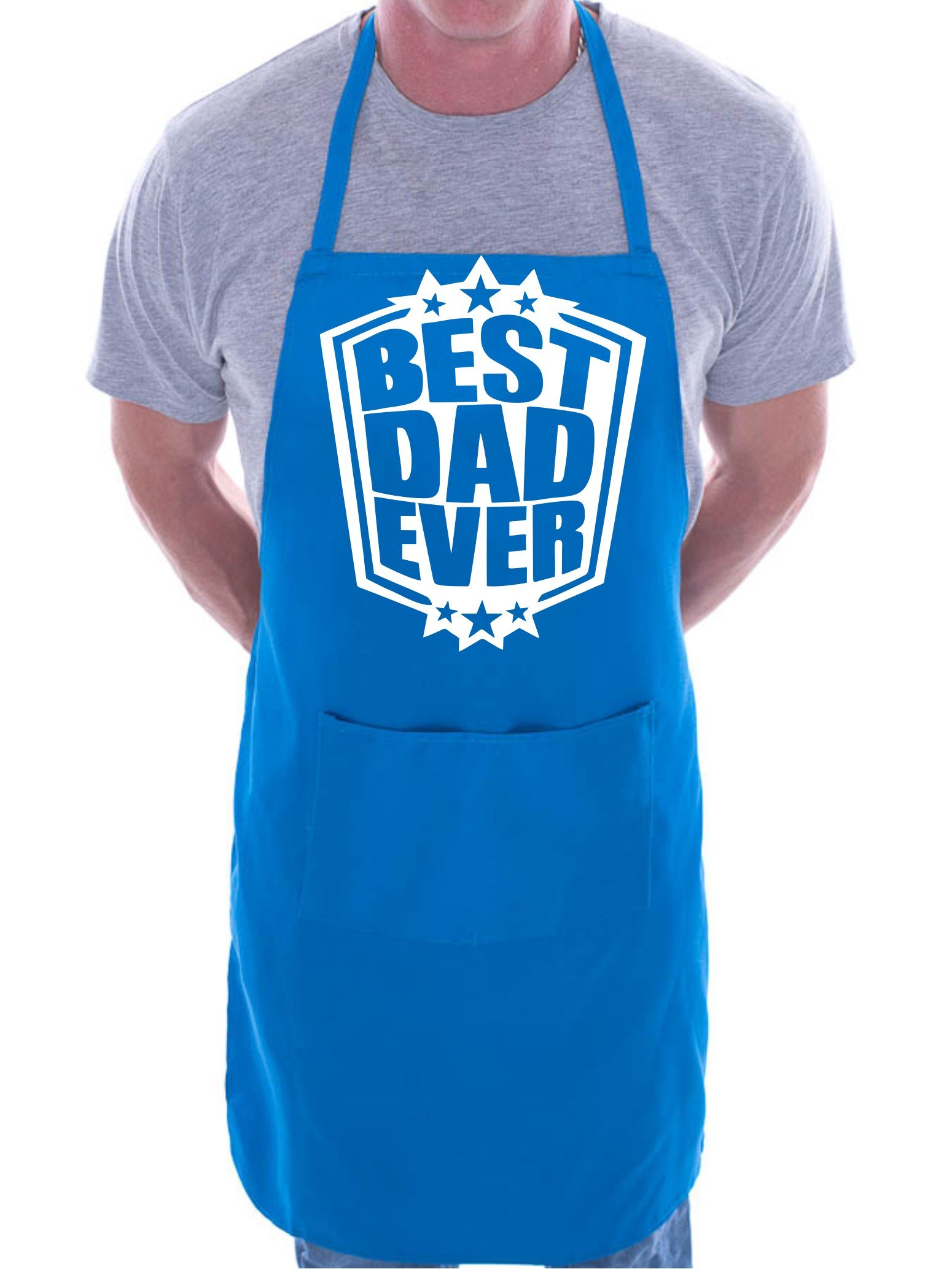 Print4U Best Dad Ever Fathers Day BBQ Cooking Novelty Apron Blue