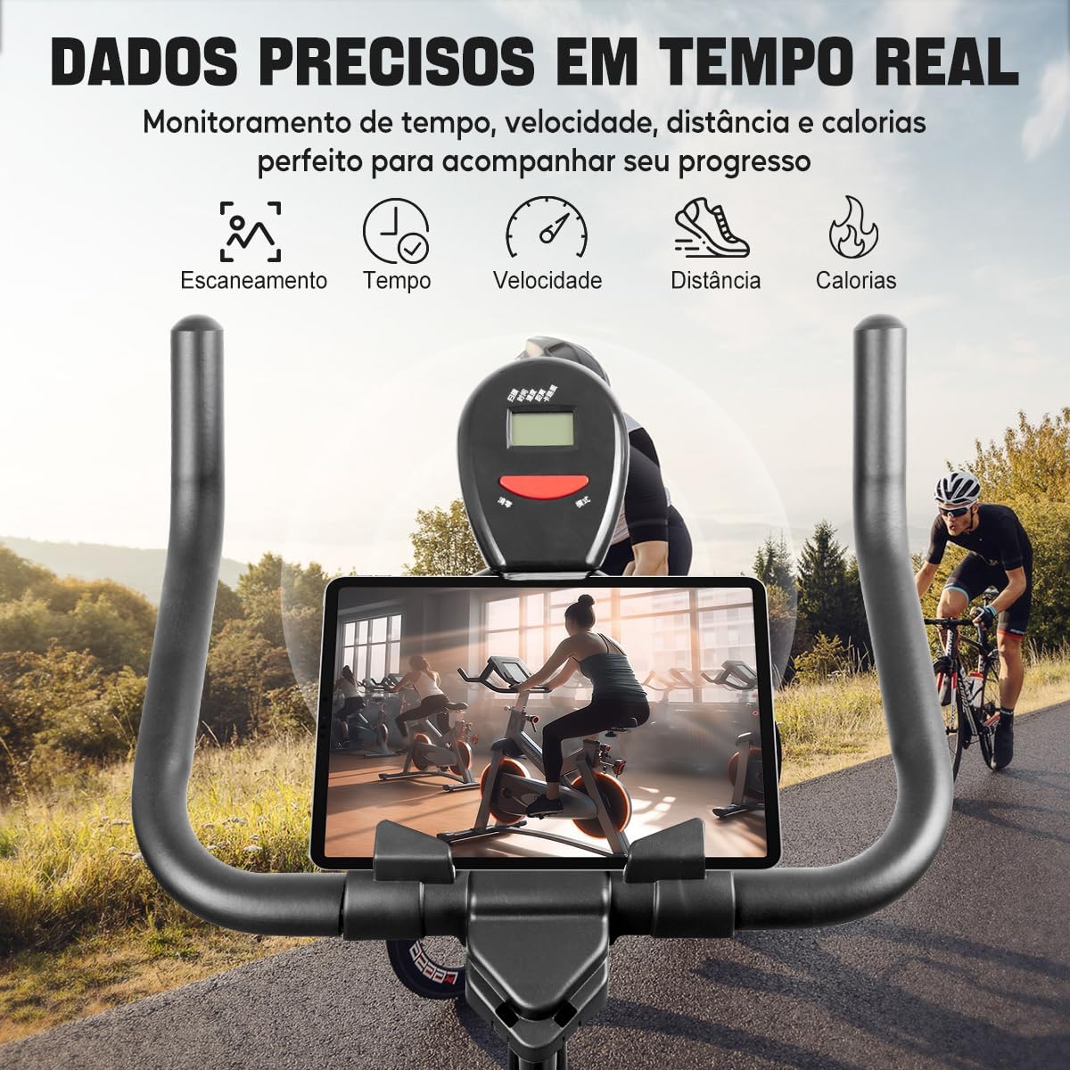 Bicicleta Ergométrica Vertical com Amortecimento MAX, 4kg, Compacta e Estável, Ideal para Treino em Casa, Preto/Vermelho