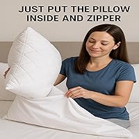 Vista 3 de Paquete de 4 fundas de almohada de vinilo con cremallera, protectores impermeables para almohadas más duraderas. Tamaño estándar 20 x 29 pulgadas.