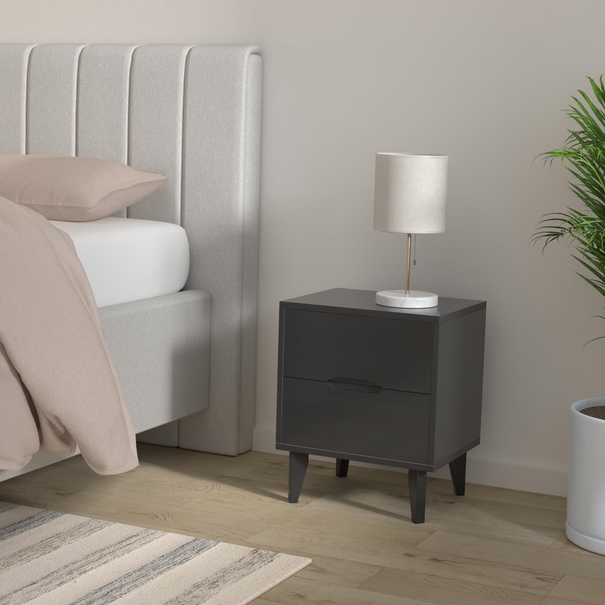 Amazon.co.jp: ミッドセンチュリー モダン 溝付きハンドル 木製 ナイト