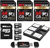 Ritz Gear 4K SDXC 64GB U3 V60 Memory Card 3-Pack 64GB V30 Extreme Performance MicroSDXC Memory Card 3-Pack with Vivitar 6 Panel SD Card Holder and Memory Card Reader