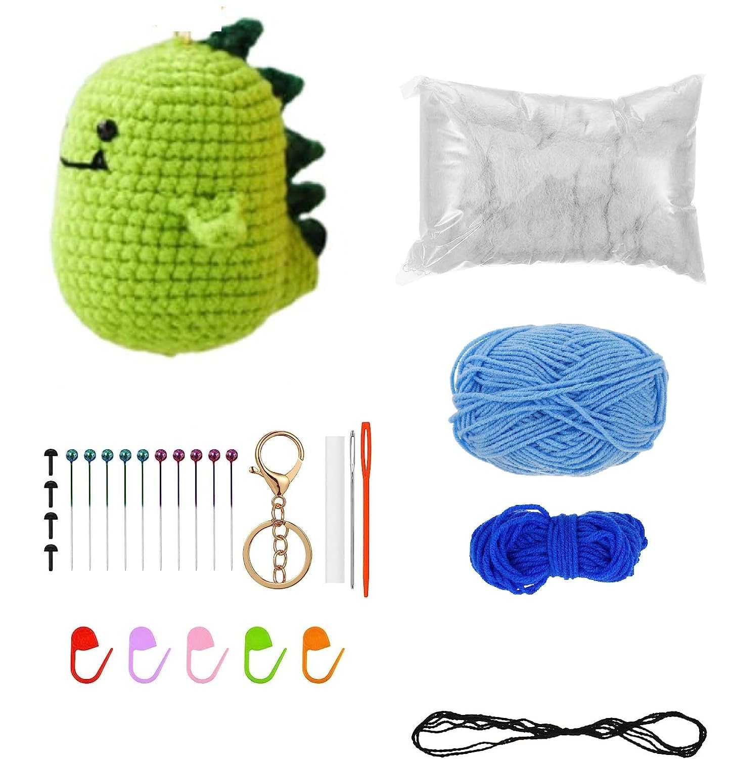 ArtBee DIY Crochet Animal Kit with Supplies Including Step-by-Step Instruction and Video Tutorials (Green Dinosaur)-image-13