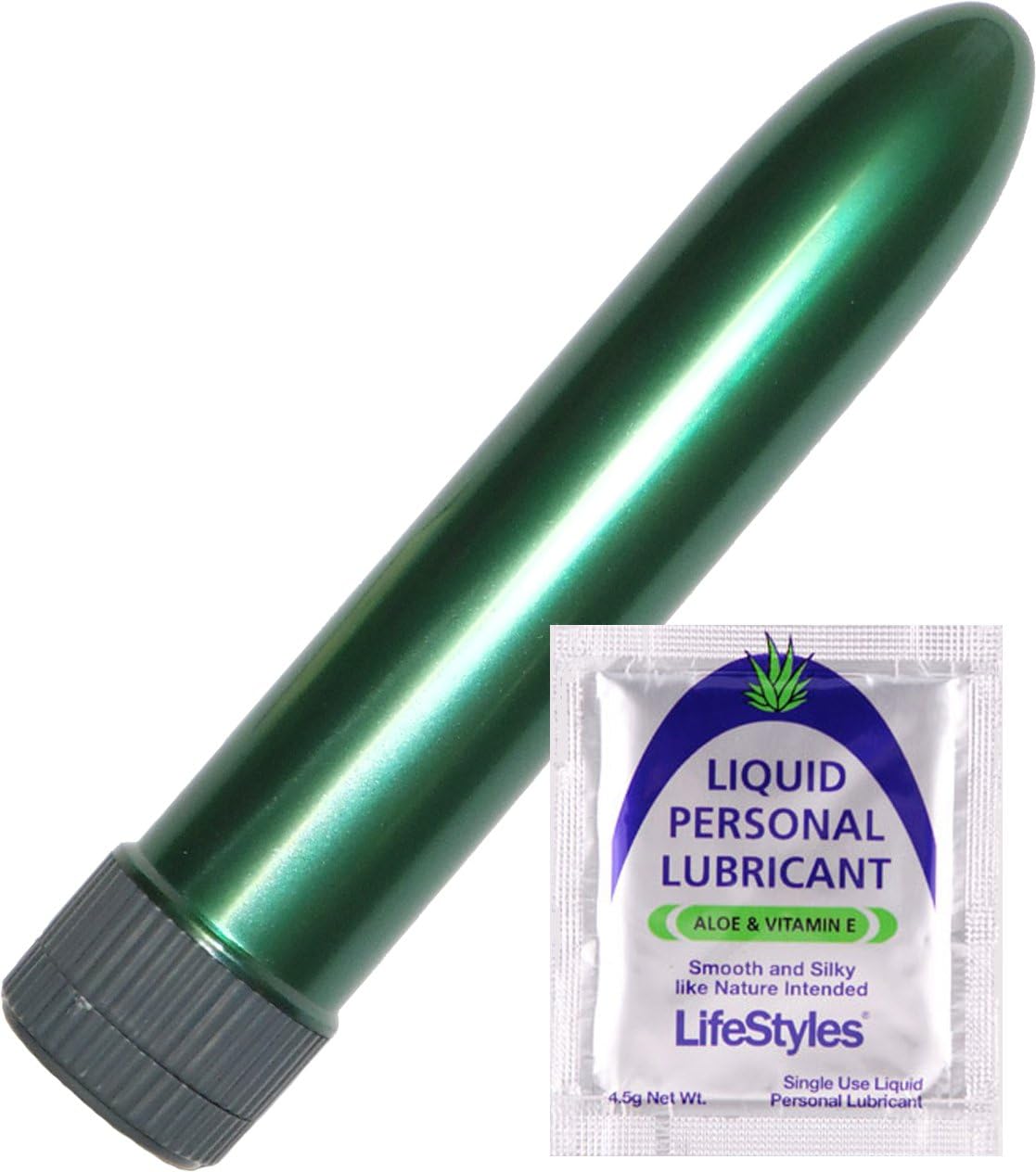 Metallic Green 4.5 inch Classic Massager Includes FREE LifeStyles Lube