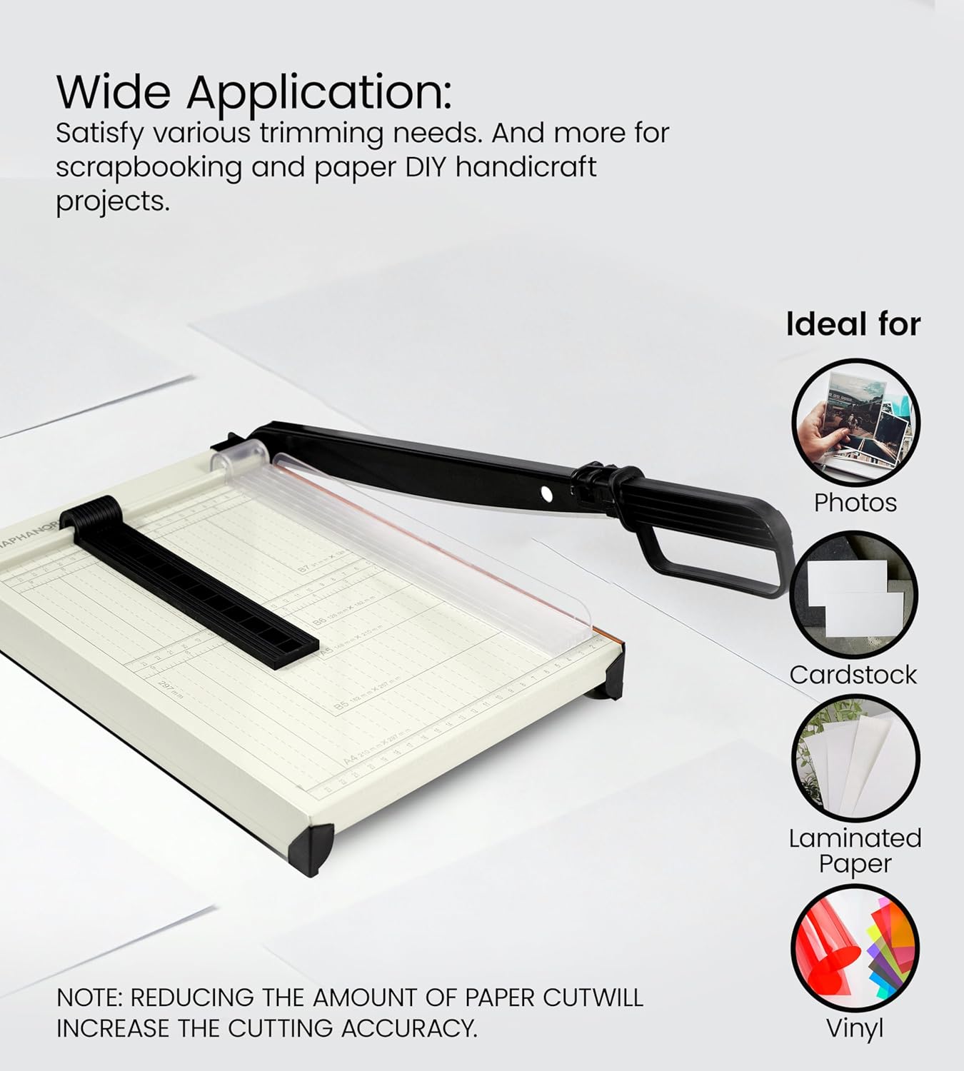 Paper Cutter,Paper Trimmer12" Cutting Length Heavy Duty Guillotine Paper Slicer with Safety Guard and Magnetic Guide Rail,12 Sheets Capacity,Ideal for Offices,Homes,Printing Shops,Photo Studios