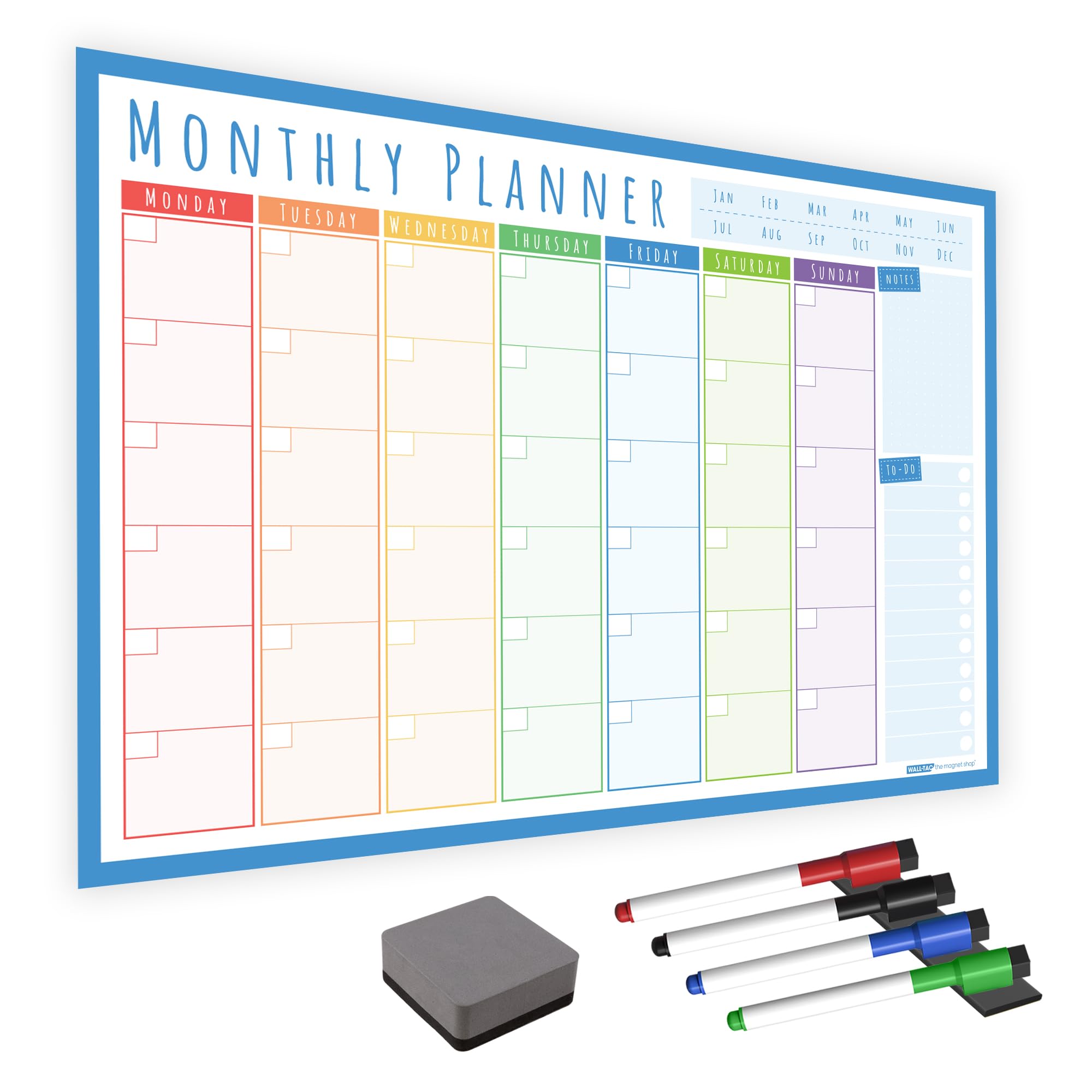 TMS Magnetic Monthly Calendar, Weekly Planner and Daily Organiser for Managing Your School, Home and Office | A Fun and Colourful Way to Track Chores, Homework, Meetings and Appointments โ image 1