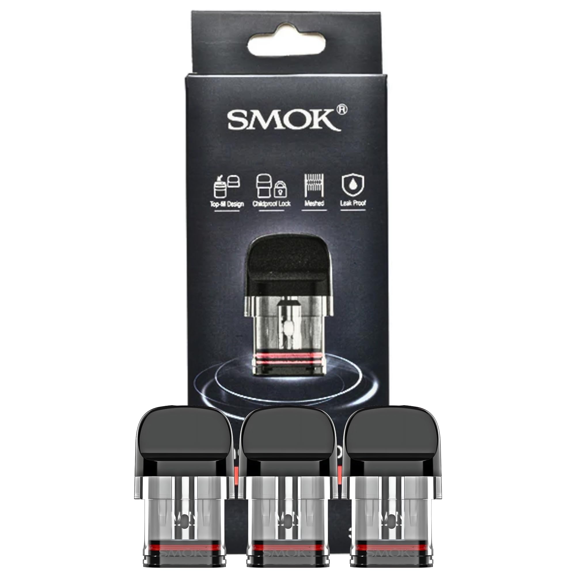 Smok Novo 2X MTL Replacement Pods - 3 Pack - [0.6ohm Mesh] Inhale Activated, Top-Filling, TPD Compliant Ecig, 2ml No Nicotine