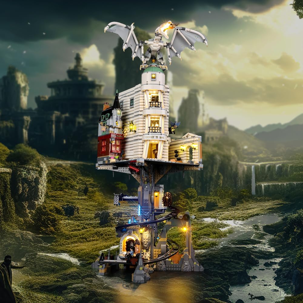 Kyglaring LED Light Kit Compatible with Lego 76417 Model Set, Lighting Accessories Compatible with Gringotts Wizard Bench Building Set, Lights Only (Model Not Included), Remote Version