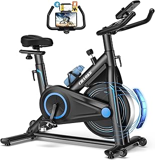 CHAOKE Velo d Appartement Silencieux avec Résistance Magnétique Réglable, Vélo d'appartement avec APP, Vélo d'exercice Moniteur LCD, Siège Confortable, Pour Entraînement Cardio, Capacité 160KG
