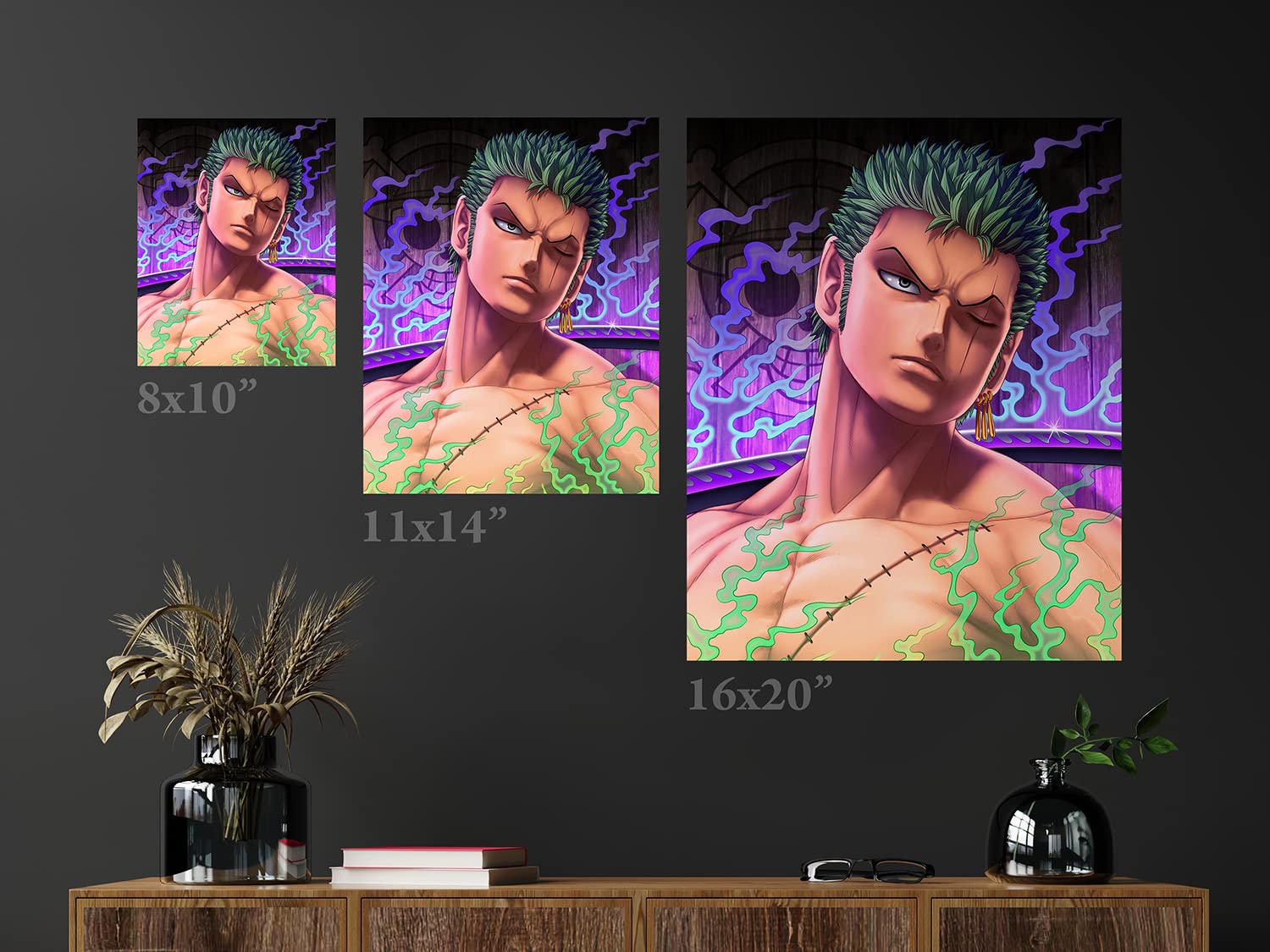 RORONA ZORO CANVAS ART or FINE ART PRINT – Manga Wall Art – Anime Home Decor in Multiple Sizes