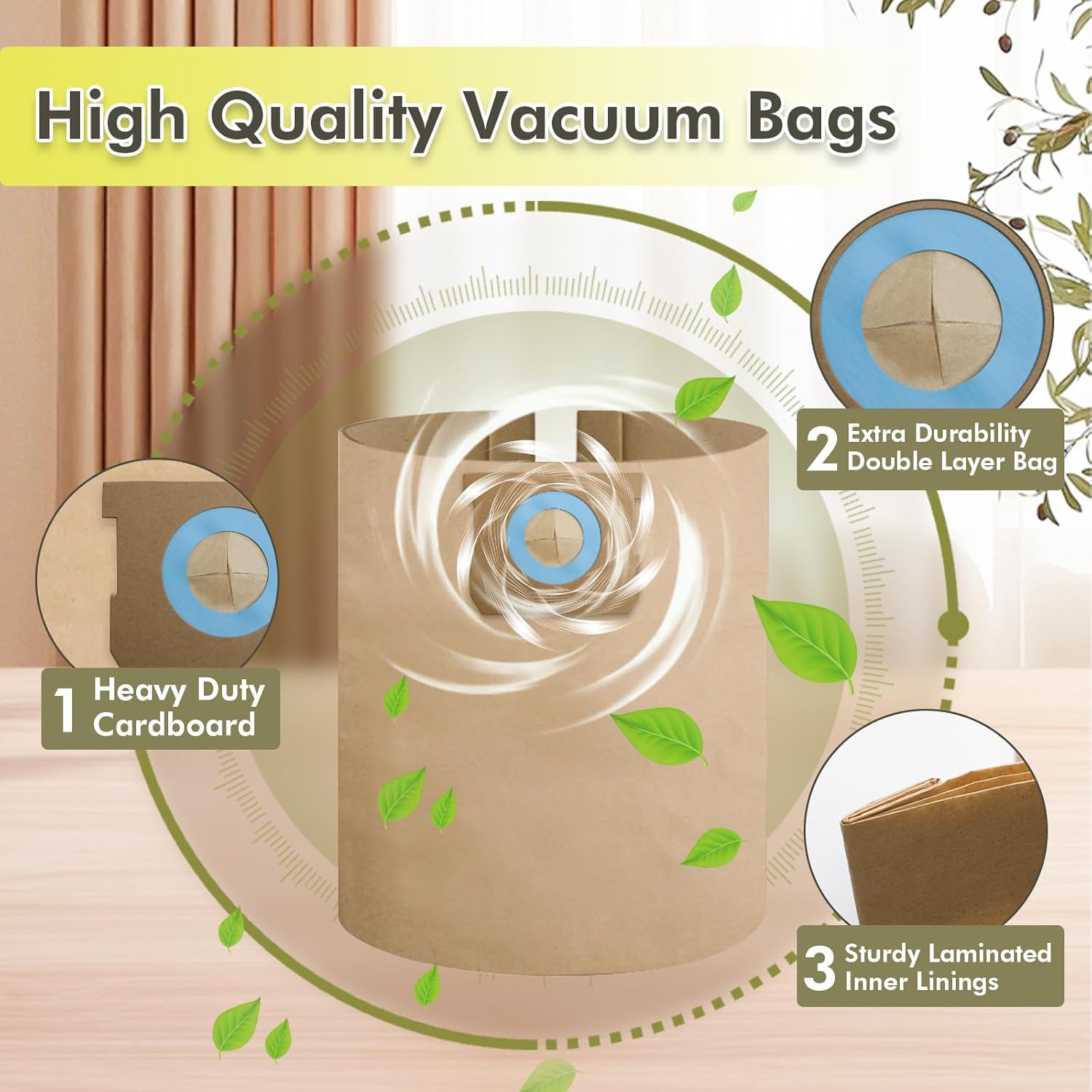 8 Pack DXVA19-4101 Vacuum Bags Compatible With DEWALT 6-10 Gallon Wet/Dry Vacuums, Dust Disposable Collection Bag DXV06P, DXV09P, DXV09PA, DXV10P, DXV10PL, DXV10S, DXV10SA, DXV10SB