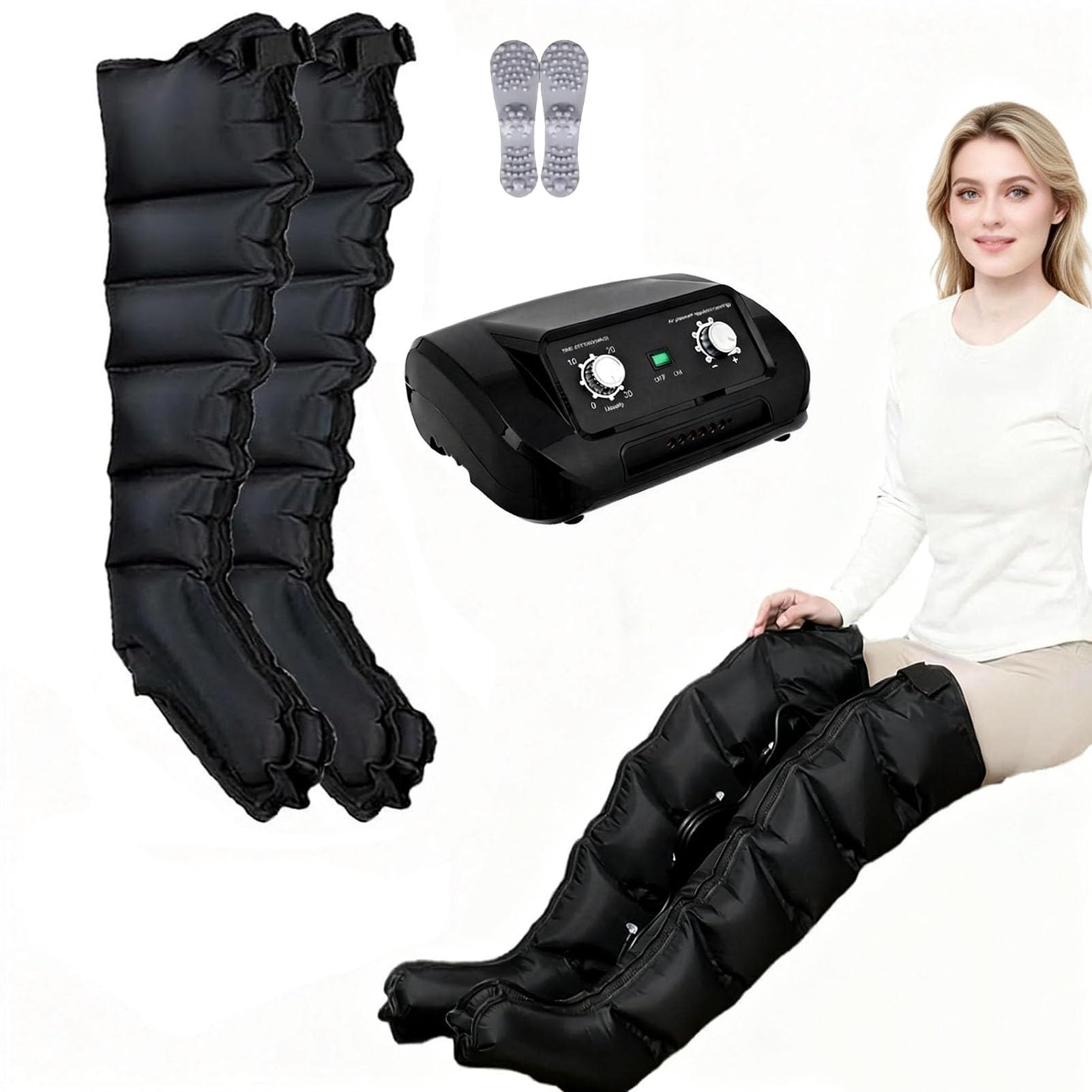 Macchina Per Pressoterapia a Casa, Massaggiatore Elettrico a Compressione D'Aria, Massaggio Linfodrenante, Macchinario Pressoterapia Professionale Gambe E Pancia, 6 Camere