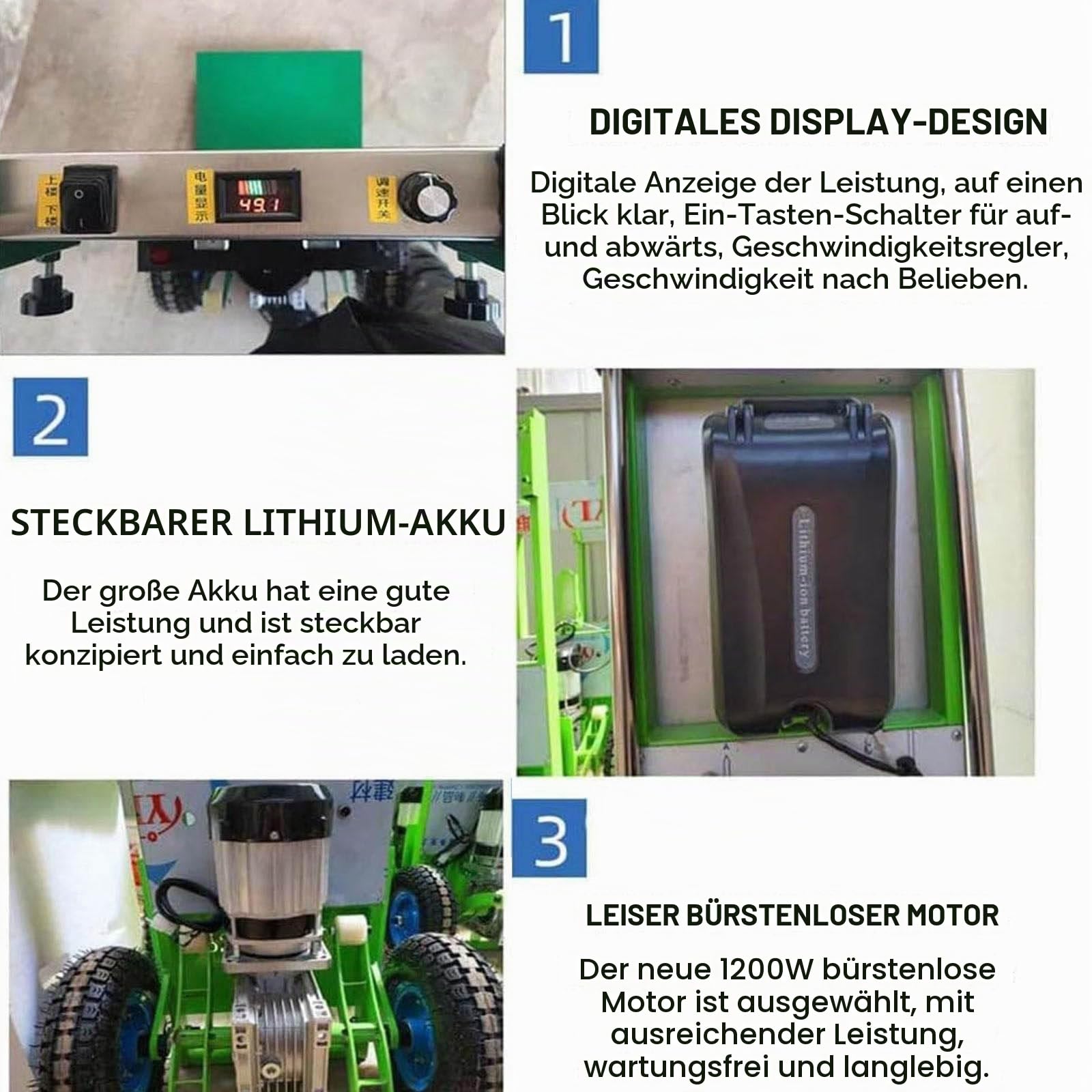 Elektrischer Treppensteiger, 1200 W Elektrisch Sackkarre Treppensteiger, Bürstenloser Motor, 400 Kg Tragkraft – Kann Treppen Und Abstiege BewäLtigen,001