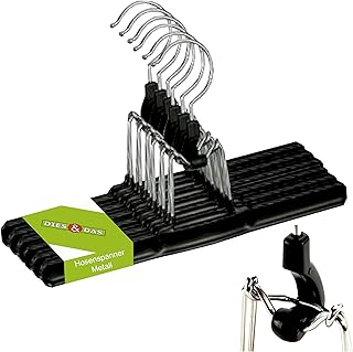 6 Stk. Menge wählbar 1 - 200 Stk. DIES&DAS Designer Hosenspanner Metall Schwarz kunststoffummantelt PVC Beschichtung rutsc...