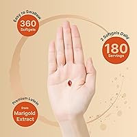 Vista 4 de Lutein 40mg + Zeaxanthin 1,600mcg, 360 Softgels 4-in-1 Formula with Astaxanthin, Omega-3 & Phospholipids Marigold Flower Extract Supports Eye