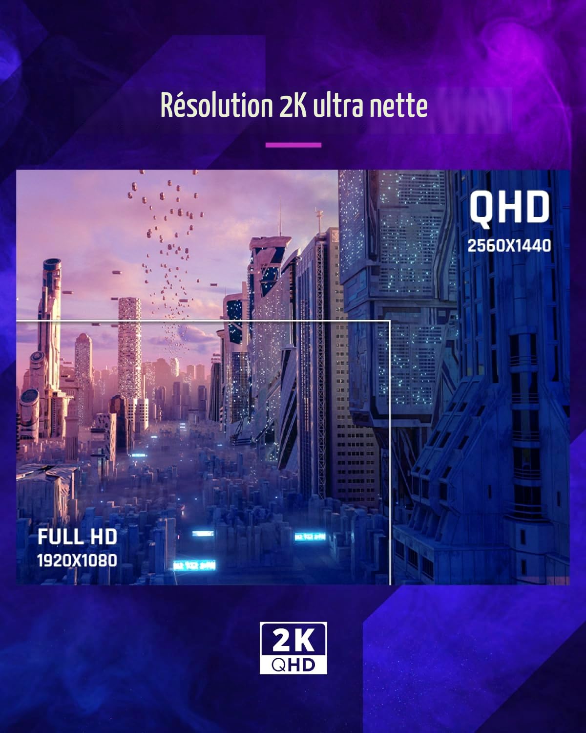 ViewSonic VX2758A-2K-PRO-3 Écran PC Gamer 27 Pouces, IPS Moniteur de Jeu QHD 2560 x 1440p, 240 Hz, 1ms MPRT, AMD FreeSync Premium/NVIDIA G-Sync Compatible, HDR10, HDMI 2.1, DP 1.4