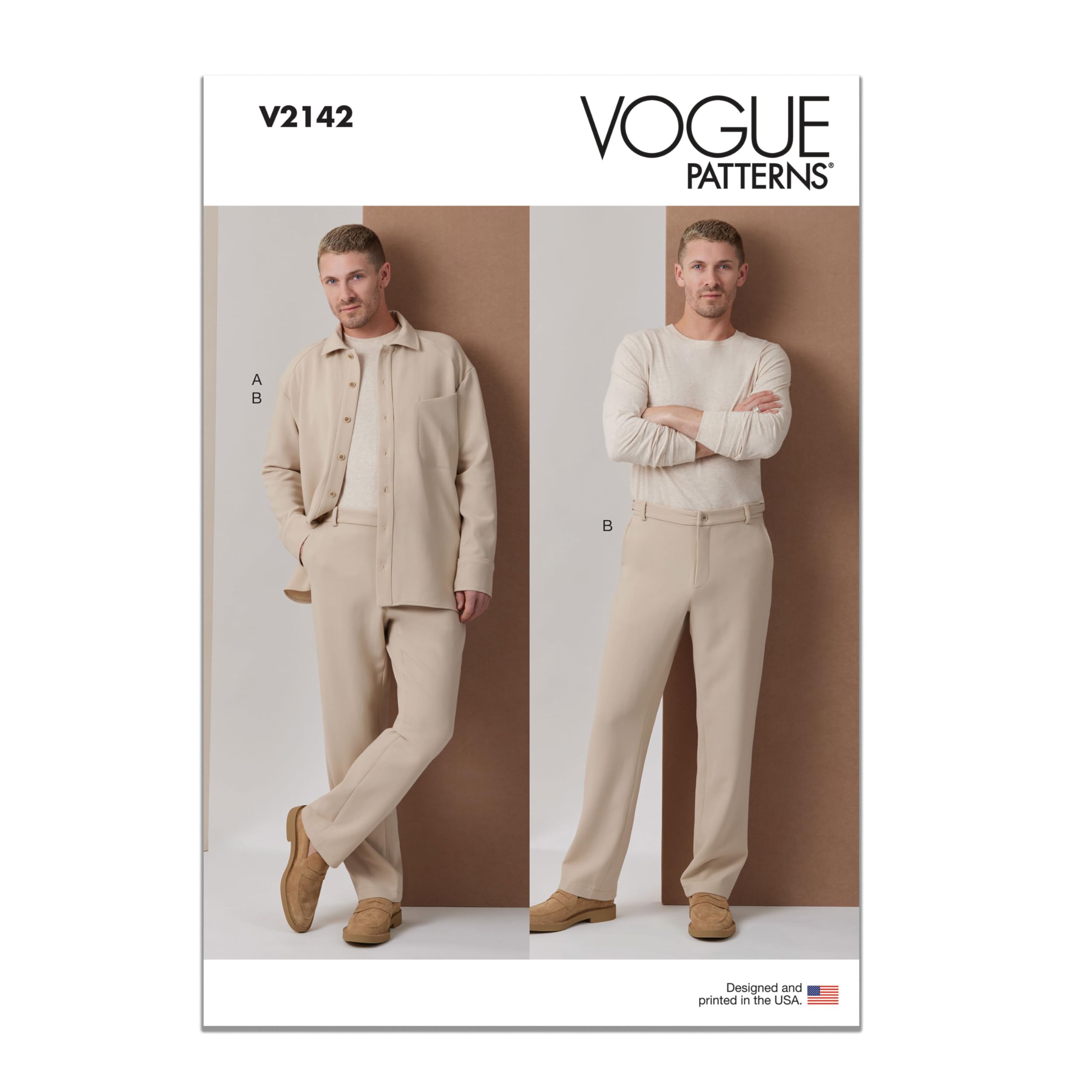 Vogue Patterns Sewing Pattern V2142BB Men's Shirt and Trousers BB (44-46-48-50-52)